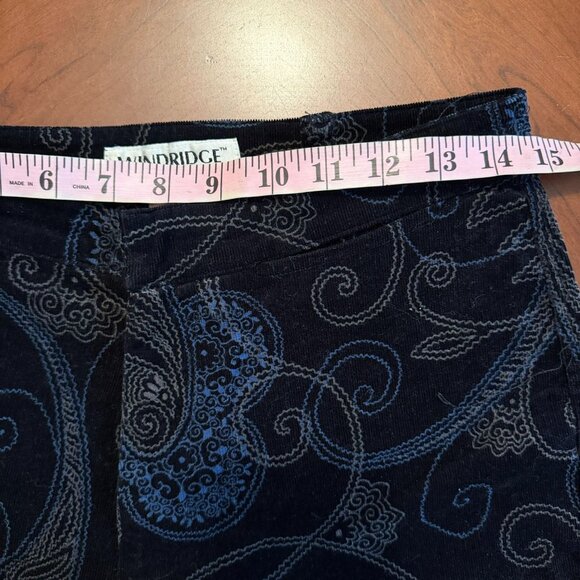 Windridge Sz 10 Women's Black Blue Paisley Boot Cut Pants Jeans - Picture 7 of 12